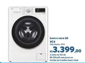 Oferta de LG - Lava E Seca Lg Vc4 por R$3399 em Sam's Club