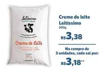 Oferta de Leitíssimo - Creme De Leite por R$3,38 em Sam's Club