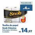 Oferta de Snob - Toalha De Papel Clássica por R$14,97 em Sam's Club