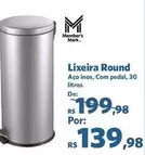 Oferta de Inox - Lixeira Round por R$139,98 em Sam's Club