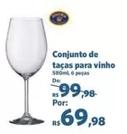 Oferta de Conjunto De Taças Para Vinho por R$69,98 em Sam's Club