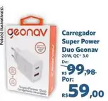 Oferta de Power - Carregador Super  Duo Geonav por R$59 em Sam's Club