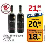 Oferta de Pérgola - Vinho Tinto Suave Garrafa por R$21,9 em Tenda Atacado