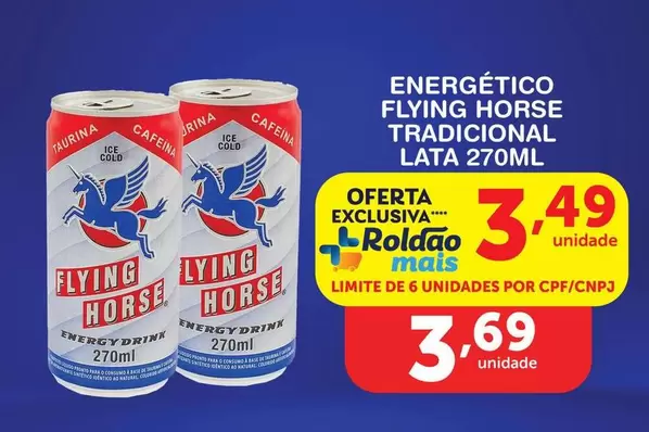 Oferta de Flying Horse - Energético Horse Tradicional por R$3,49 em Roldão