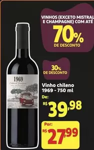 Oferta de De   - Vinho Chileno por R$39,98 em Mini Extra