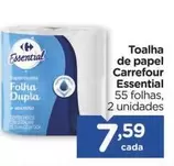 Oferta de Carrefour - Toalha De Papel Essential por R$7,59 em Carrefour