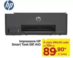 Oferta de HP - Impressora Smart Tank 581 AIO por R$89,9 em Carrefour