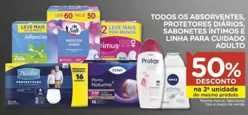 Oferta de Leve - Todos Os Absorventes, Protetores Diarios, Sabonetes Intimose E Linha Para Cuidado em Carrefour