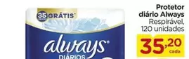 Oferta de Always - Protetor Diário por R$35,2 em Carrefour