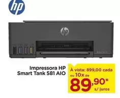 Oferta de HP - Impressora Smart Tank 581 AIO por R$89,9 em Carrefour