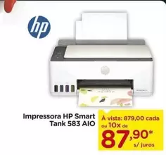 Oferta de HP - Impressora Smart Tank 583 AIO por R$879 em Carrefour