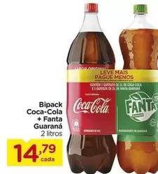 Oferta de Guaraná - Bipack Coca-Cola + Fanta por R$14,79 em Carrefour