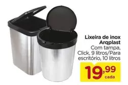 Oferta de Arquiplast - Lixeira De Inox Arqplast por R$19,99 em Carrefour