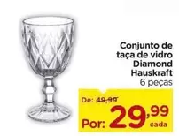 Oferta de Hauskraft - Conjunto de taça de vidro Diamond por R$29,99 em Carrefour