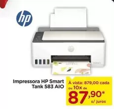 Oferta de HP - Impressora Smart Tank 583 AIO por R$879 em Carrefour