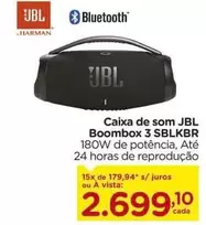 Oferta de JBL - Caixa De Som Boombox 3 Sblkbr por R$2699,1 em Carrefour