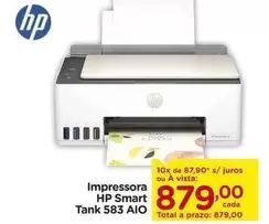 Oferta de HP - Impressora Smart Tank 583 AIO por R$879 em Carrefour