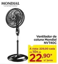 Oferta de Mondial - Ventilador De Coluna Nvt40c por R$22,9 em Carrefour