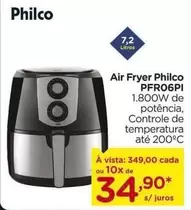 Oferta de Philco - Air Fryer PFR06PI por R$349 em Carrefour