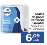 Oferta de Carrefour - Toalha De Papel Essential por R$6,09 em Carrefour