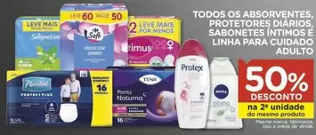 Oferta de Leve - Todos Os Absorventes, Protetores Diarios, Sabonetes Intimose E Linha Para Cuidado Adulto em Carrefour