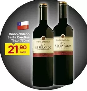 Oferta de Santa Carolina - Vinho Chileno Tinto por R$21,9 em Carrefour