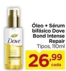 Oferta de Dove - Óleo + Sérum Bifasico Intense Repair por R$26,99 em Carrefour