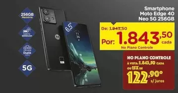 Oferta de Camera - Smartphone Moto Edige 40 Neo 5g 256gb por R$1843,5 em Carrefour