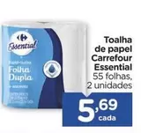 Oferta de Carrefour - Toalha De Papel Essential por R$5,69 em Carrefour