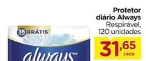 Oferta de Always - Protetor Diário por R$31,65 em Carrefour