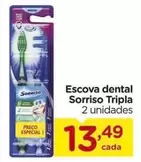 Oferta de Sorriso - Escova Dental Tripla por R$13,49 em Carrefour