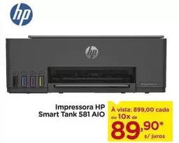 Oferta de HP - Impressora Smart Tank 581 Aio por R$899 em Carrefour