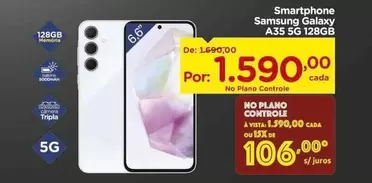 Oferta de Camera - Smartphone Galaxy A35 5G 128GB por R$1590 em Carrefour