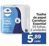 Oferta de Carrefour - Toalha De Papel Essential por R$5,89 em Carrefour