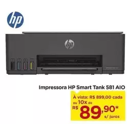 Oferta de HP - Impressora Smart Tank 581 Aio por R$89,9 em Carrefour