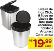 Oferta de Arquiplast - Lixeira De Inox Click por R$19,99 em Carrefour