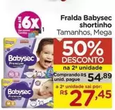 Oferta de Babysec - Fralda Shortinho por R$54,89 em Carrefour