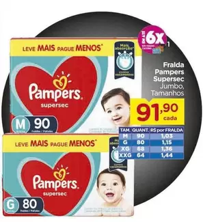 Oferta de Pampers - Fralda Supersec por R$91,9 em Carrefour