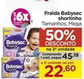 Oferta de Babysec - Fralda Shortinho por R$45,19 em Carrefour