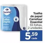 Oferta de Carrefour - Toalha De Papel Essential por R$5,59 em Carrefour