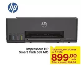 Oferta de HP - Impressora Smart Tank 581 AIO por R$899 em Carrefour