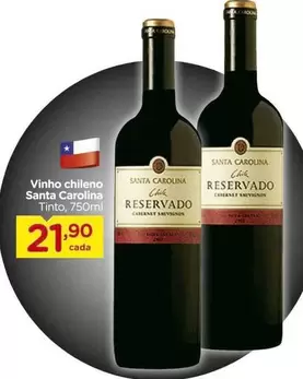 Oferta de Santa Carolina - Vinho Chileno Tinto por R$21,9 em Carrefour