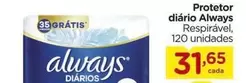 Oferta de Always - Protetor Diário por R$31,65 em Carrefour