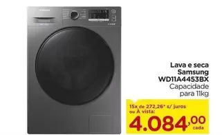 Oferta de Samsung - Lava E Seca W011a4453bx por R$4084 em Carrefour