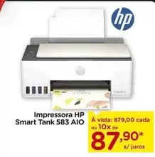 Oferta de HP - Impressora Smart Tank 583 AIO por R$879 em Carrefour