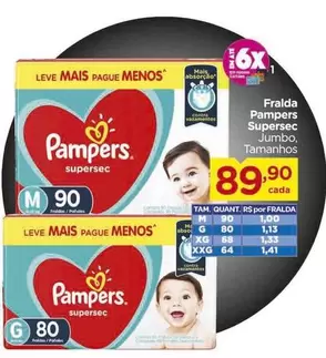 Oferta de Pampers - Fralda Supersec por R$89,9 em Carrefour