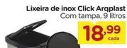 Oferta de Arquiplast - Lixeira De Inox Click por R$18,99 em Carrefour