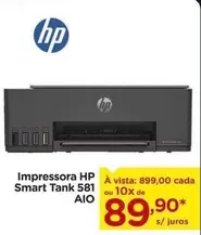 Oferta de HP - Impressora  Smart Tank 581 AIO por R$899 em Carrefour