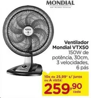 Oferta de Mondial - Ventilador Vtx50 por R$259,9 em Carrefour