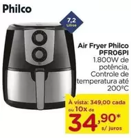 Oferta de Philco - Air Fryer PFR06PI por R$349 em Carrefour